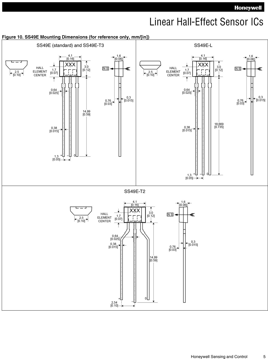 ss59et 线性霍尔传感器